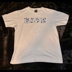 Bape White (Blue Camo) T-Shirt Size. Large